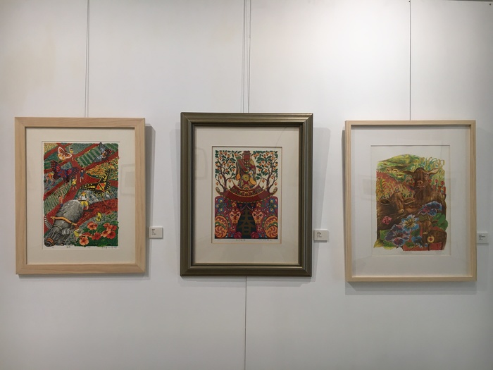 「迎春–吳鴻滄、林昭安師生版畫創作聯展」展出作品
